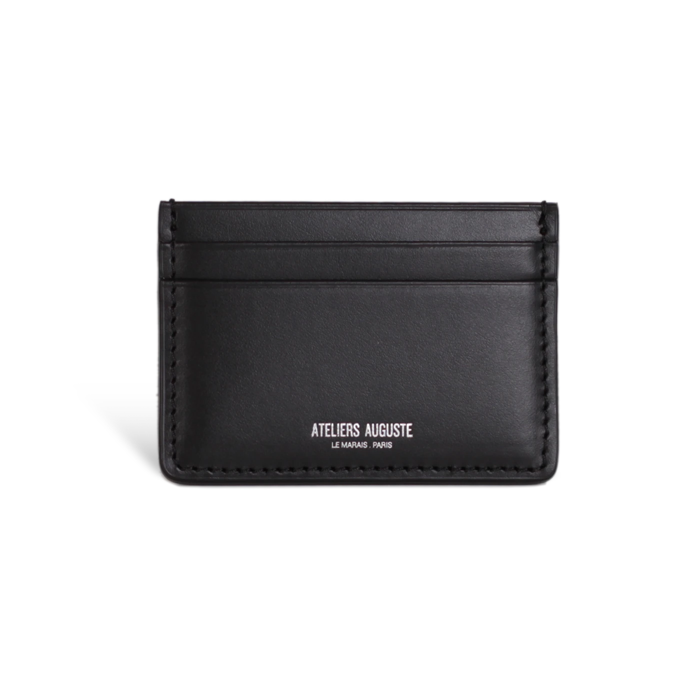 Card Holder Black Smooth Leather Ateliers Auguste
