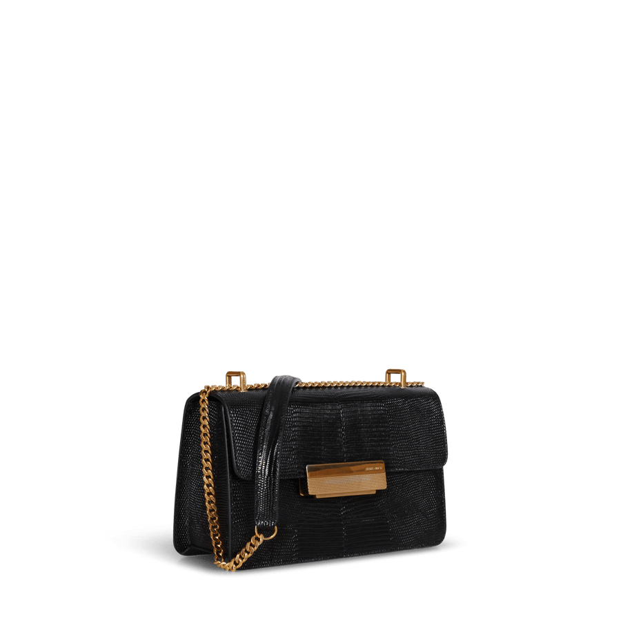 Alma Gold Edition - Cuir Embossé Lézard Noir Ateliers Auguste