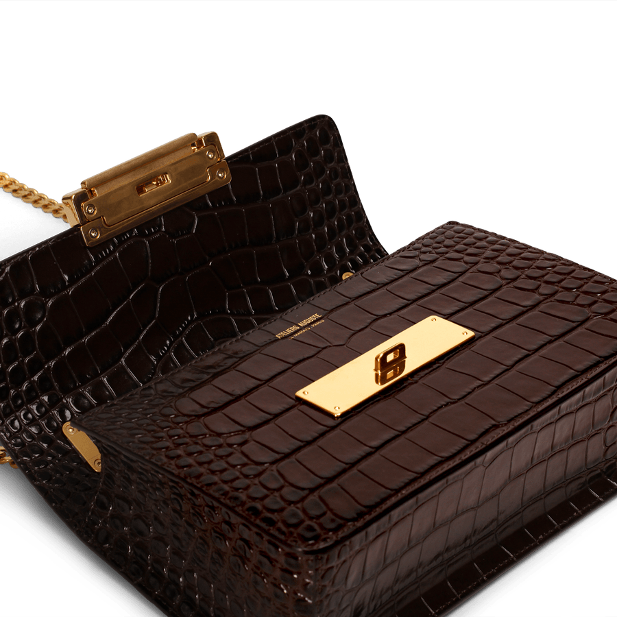 Alma Gold Edition - Cuir Embossé Croco Chocolat Ateliers Auguste