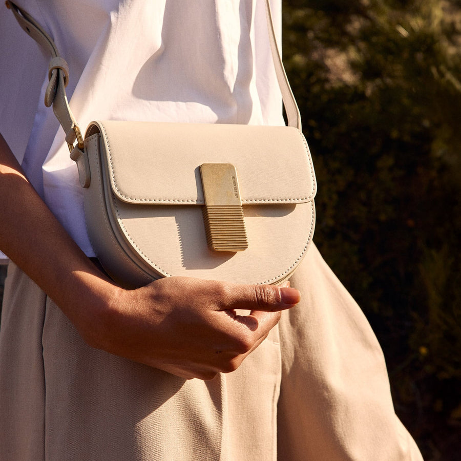 Mini Sully Gold Edition - Cuir Box Blanc Cassé Ateliers Auguste