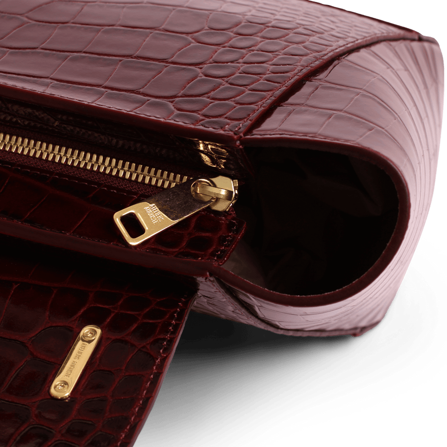 Mini Marly Gold Edition - Cuir Embossé Croco Bordeaux Ateliers Auguste