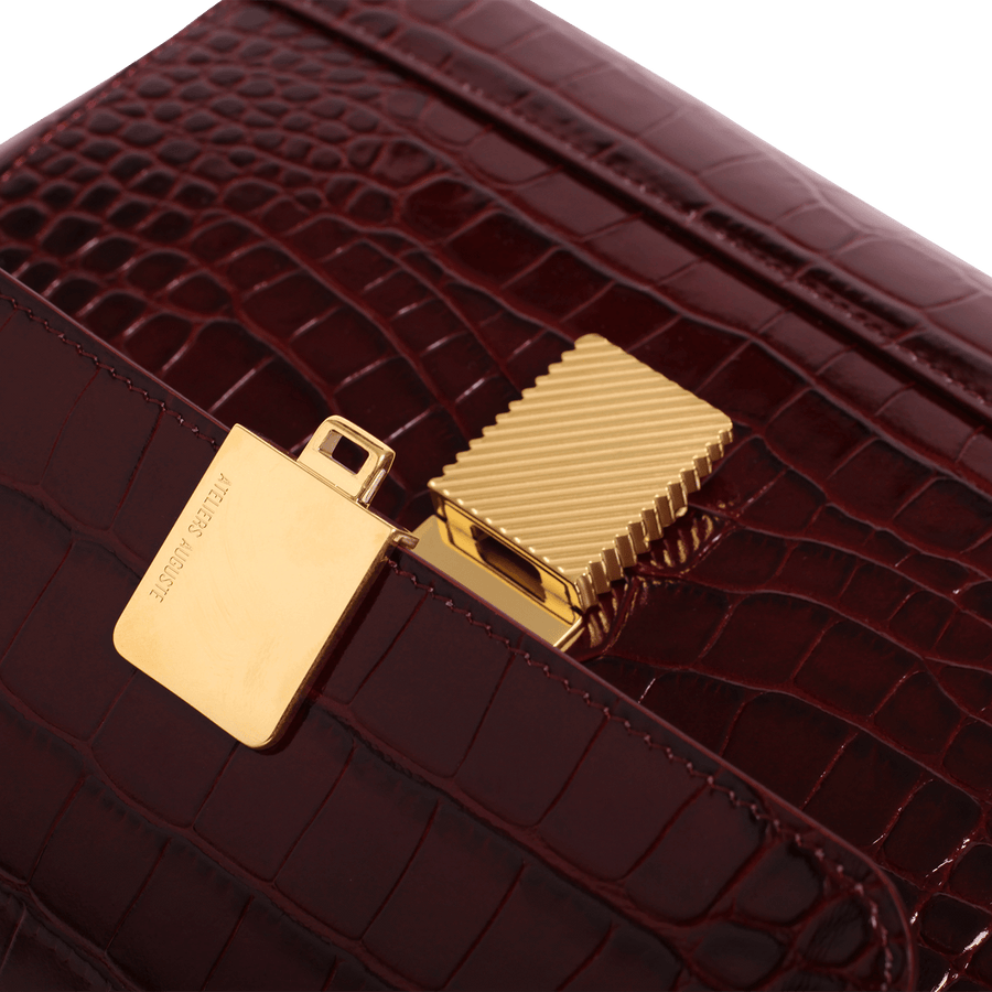 Marly Gold Edition - Cuir Embossé Croco Bordeaux Ateliers Auguste