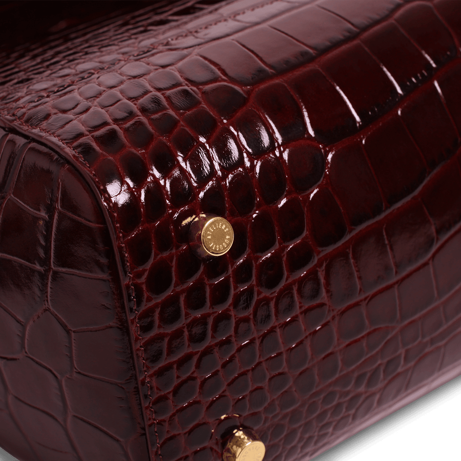Marly Gold Edition - Cuir Embossé Croco Bordeaux Ateliers Auguste