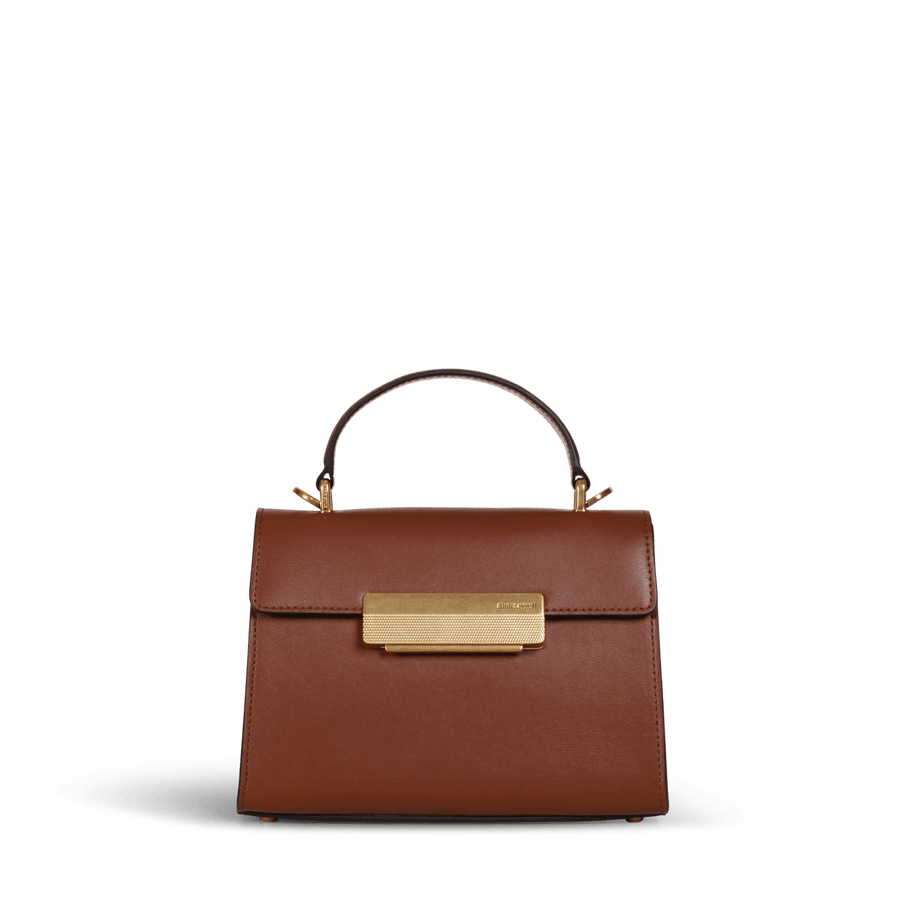 Mini Capucine Gold Edition - Cuir Box Camel Ateliers Auguste