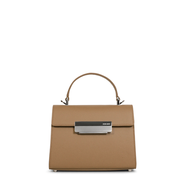 Mini Capucine Silver Edition - Cappuccino Pebble Leather
