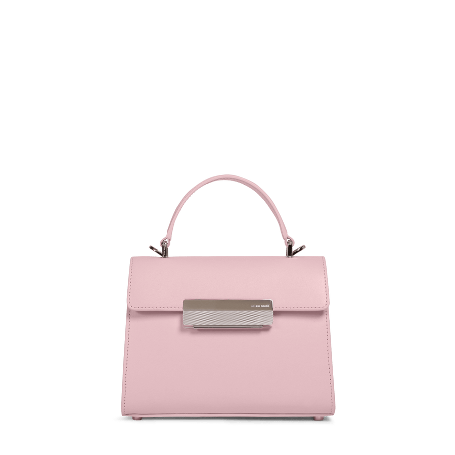 Mini Capucine Silver Edition - Cuir Box Rose Pâle Ateliers Auguste