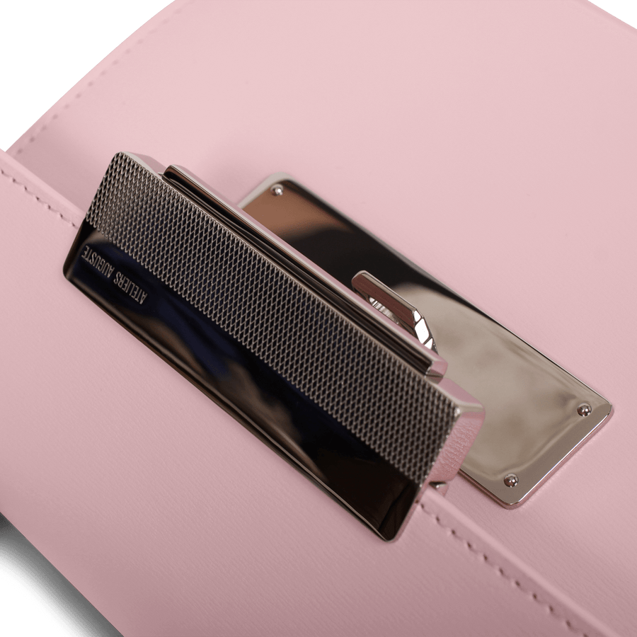 Mini Capucine Silver Edition - Cuir Box Rose Pâle Ateliers Auguste