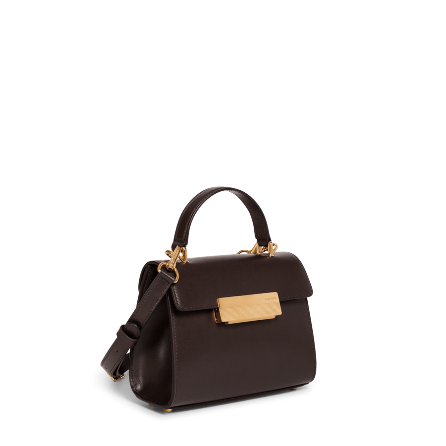 Mini Capucine Gold Edition - Cuir Box Chocolat Ateliers Auguste