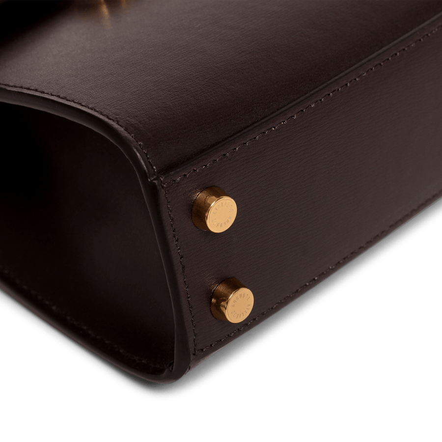 Mini Capucine Gold Edition - Cuir Box Chocolat Ateliers Auguste