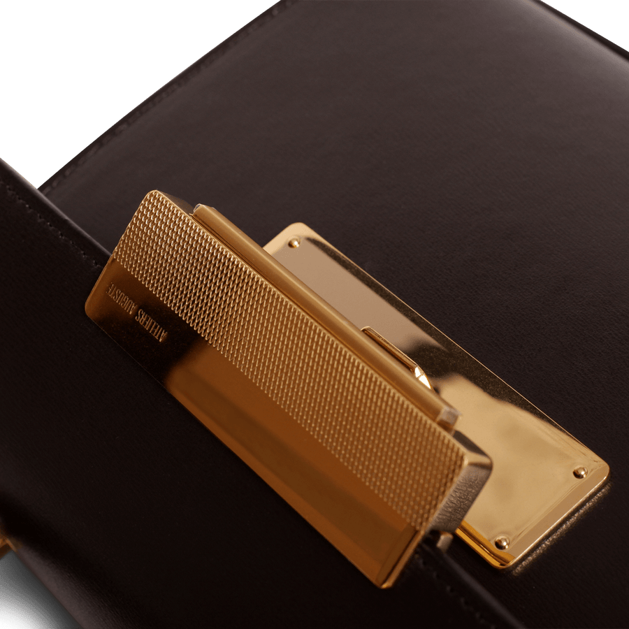 Mini Capucine Gold Edition - Cuir Box Chocolat Ateliers Auguste