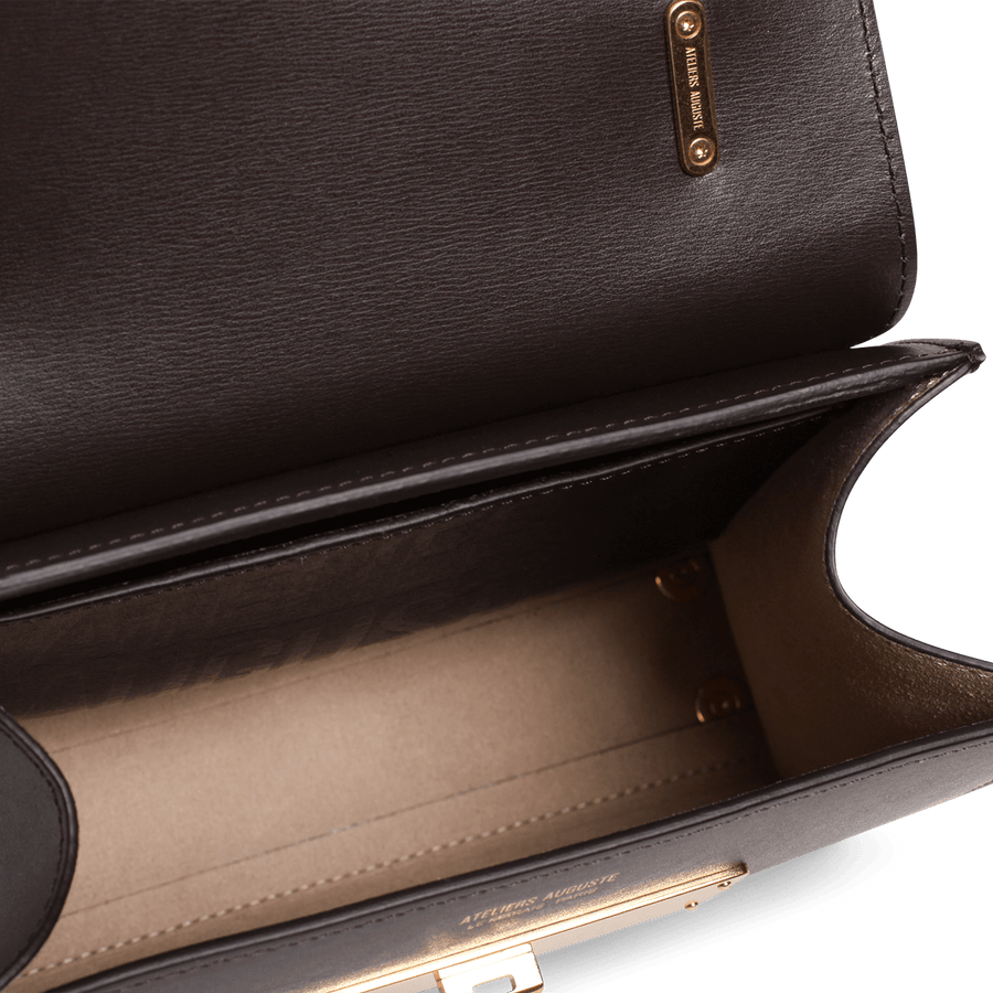 Mini Capucine Gold Edition - Cuir Box Chocolat Ateliers Auguste