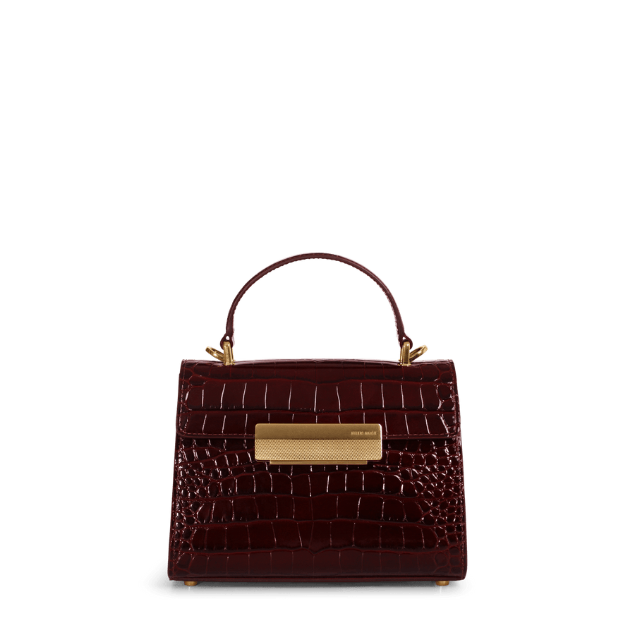 Mini Capucine Gold Edition - Cuir Embossé Croco Bordeaux Ateliers Auguste
