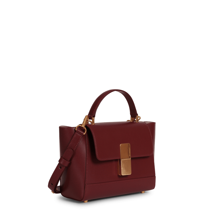 Mini Marly Gold Edition - Cuir Box Bordeaux Ateliers Auguste