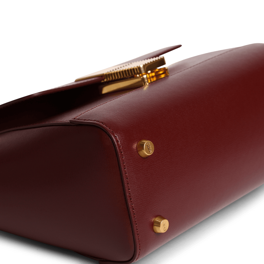 Mini Marly Gold Edition - Cuir Box Bordeaux Ateliers Auguste