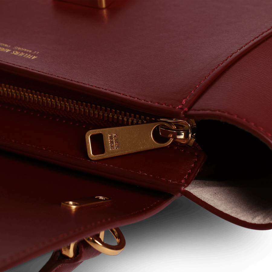 Mini Marly Gold Edition - Cuir Box Bordeaux Ateliers Auguste