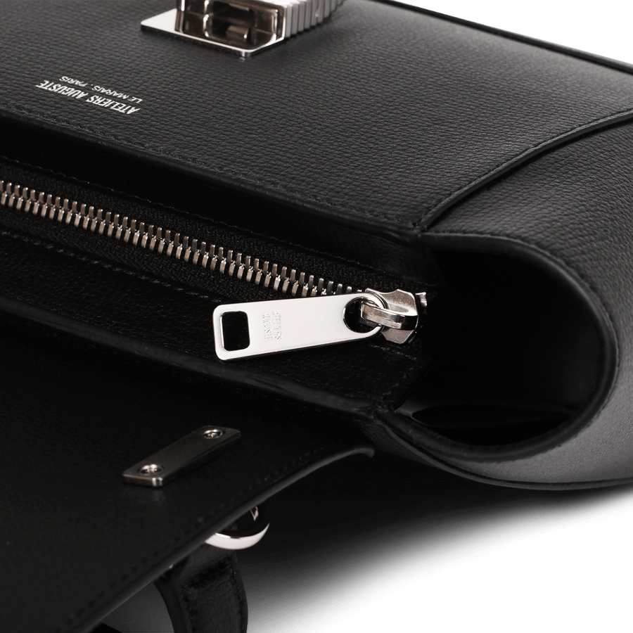 Mini Marly Silver Edition - Cuir Grainé Noir Ateliers Auguste
