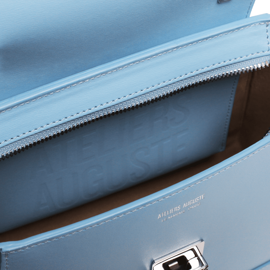 Mini Marly Silver Edition - Cuir Box Bleu Clair Ateliers Auguste