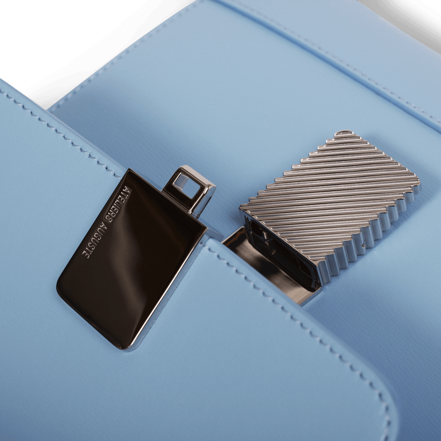 Mini Marly Silver Edition - Cuir Box Bleu Clair Ateliers Auguste