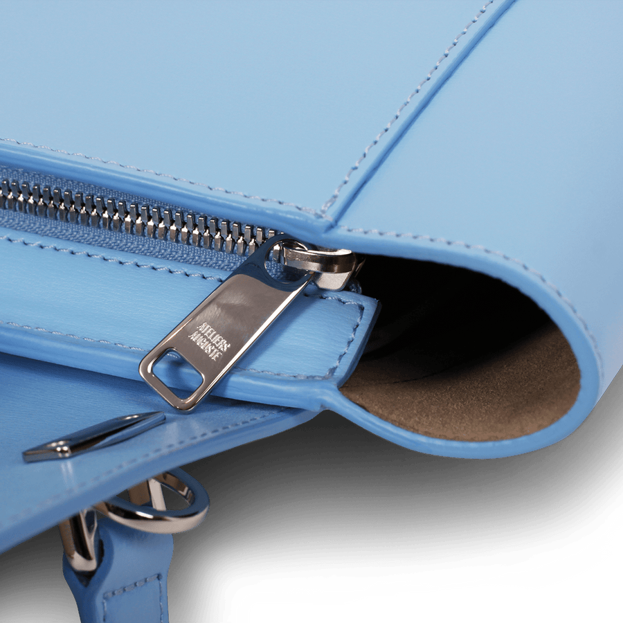 Mini Marly Silver Edition - Cuir Box Bleu Clair Ateliers Auguste