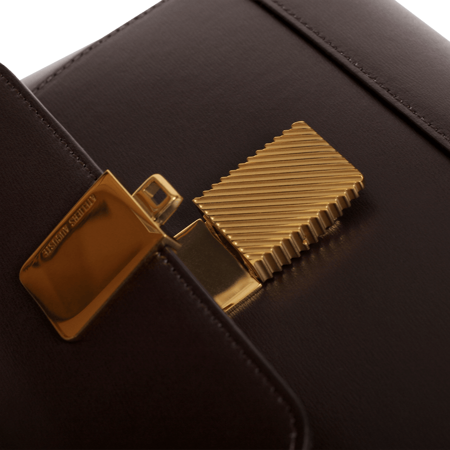 Mini Marly Gold Edition - Cuir Box Chocolat Ateliers Auguste