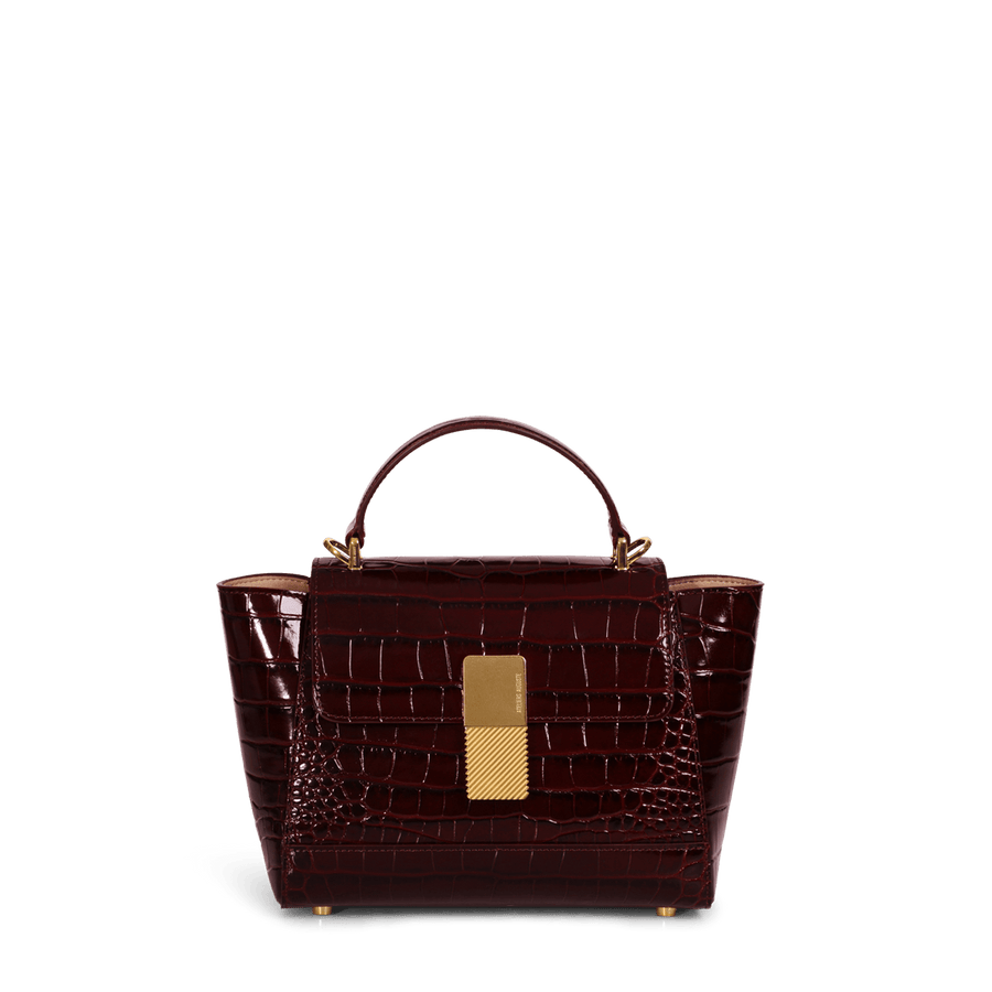 Mini Marly Gold Edition - Cuir Embossé Croco Bordeaux Ateliers Auguste