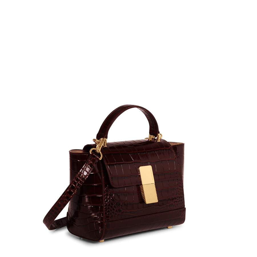 Mini Marly Gold Edition - Cuir Embossé Croco Bordeaux Ateliers Auguste