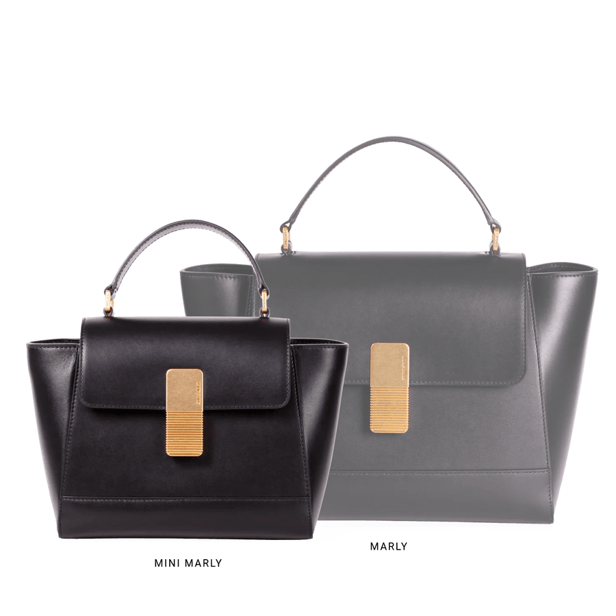 sac à main Mini Marly Gold Edition - Cuir Box Noir Ateliers Auguste