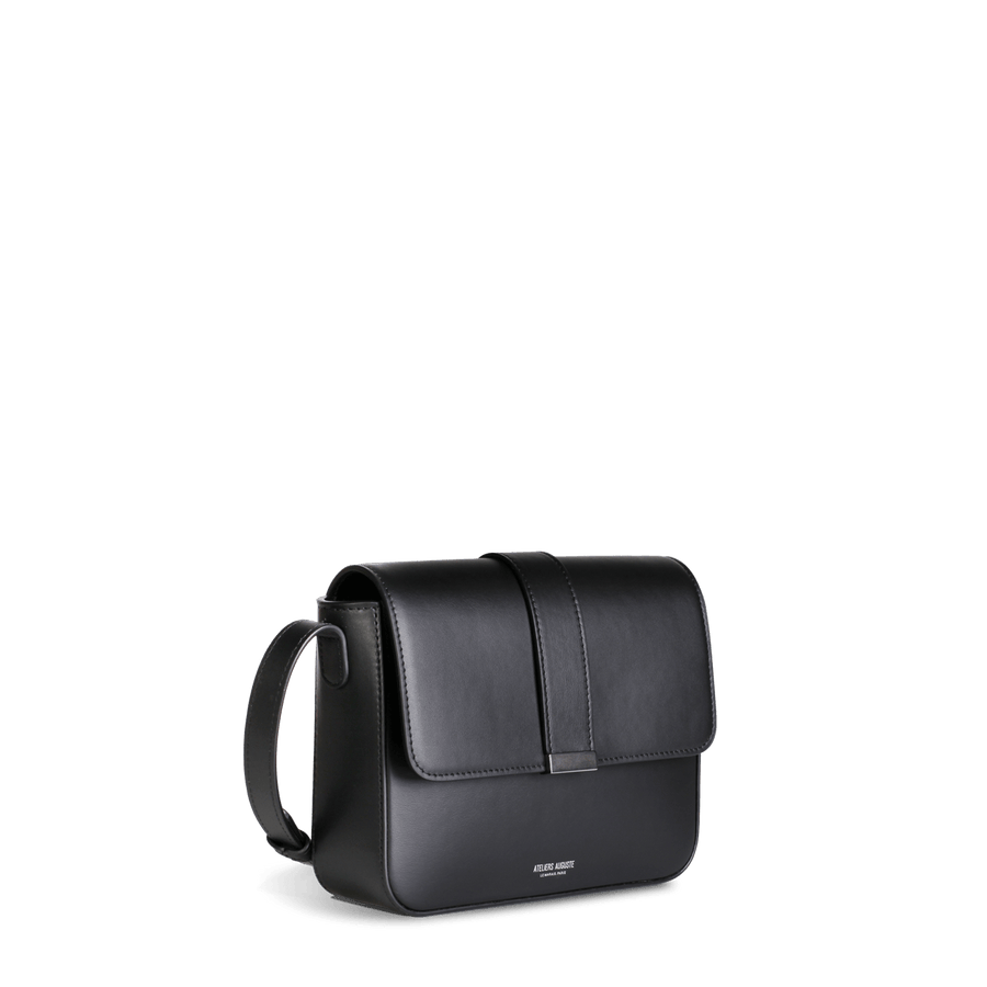 Mini Monceau Silver Edition - Black Smooth Leather – Ateliers Auguste