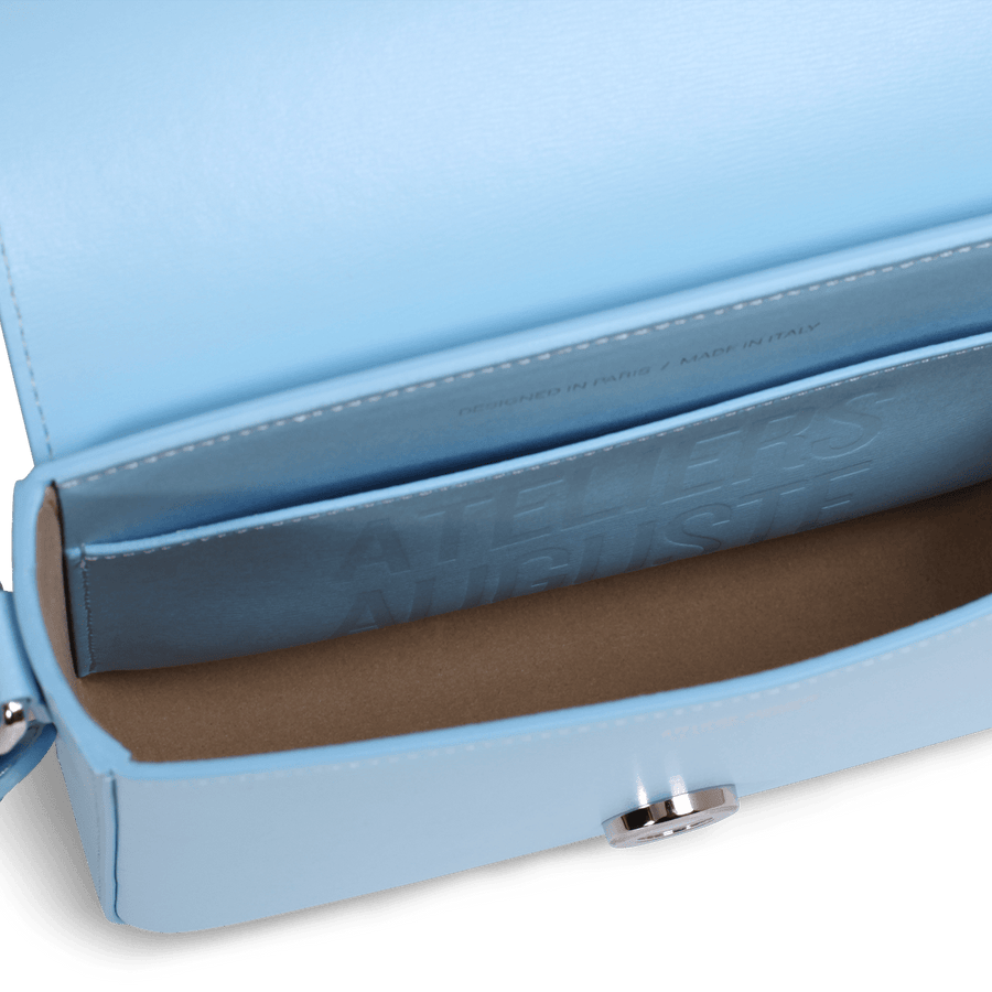 Mini Monceau Silver Edition - Cuir Box Bleu Clair Ateliers Auguste
