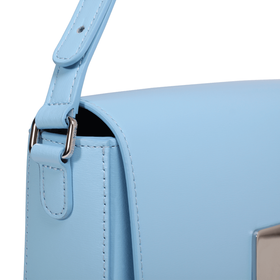 Mini Monceau Silver Edition - Cuir Box Bleu Clair Ateliers Auguste
