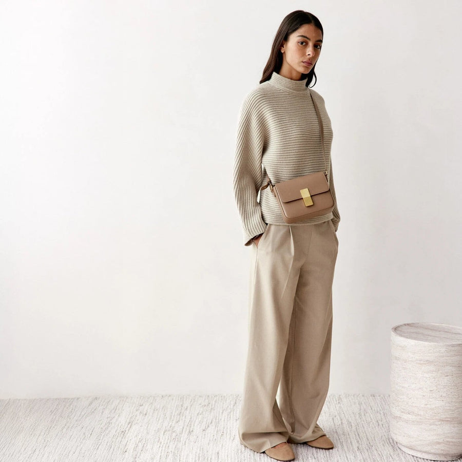 Mini Monceau Gold Edition - Cuir Box Taupe Ateliers Auguste