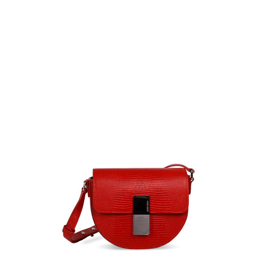 Mini Sully Silver Edition - Cuir Embossé Lézard Rouge Ateliers Auguste