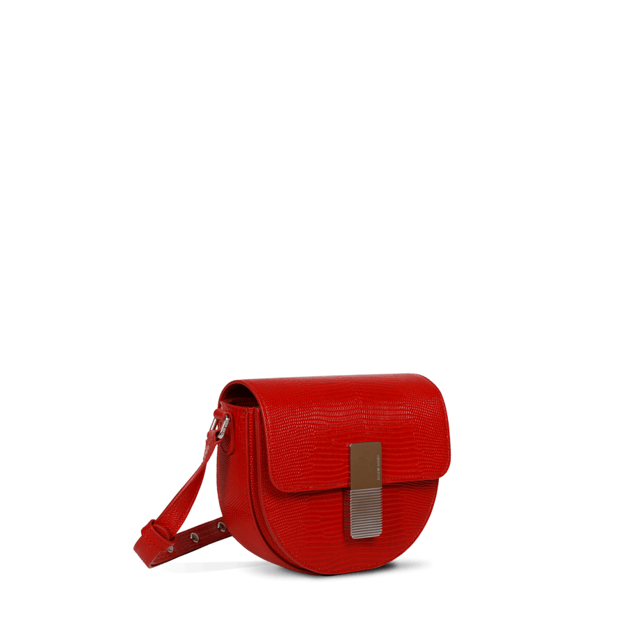 Mini Sully Silver Edition - Cuir Embossé Lézard Rouge Ateliers Auguste