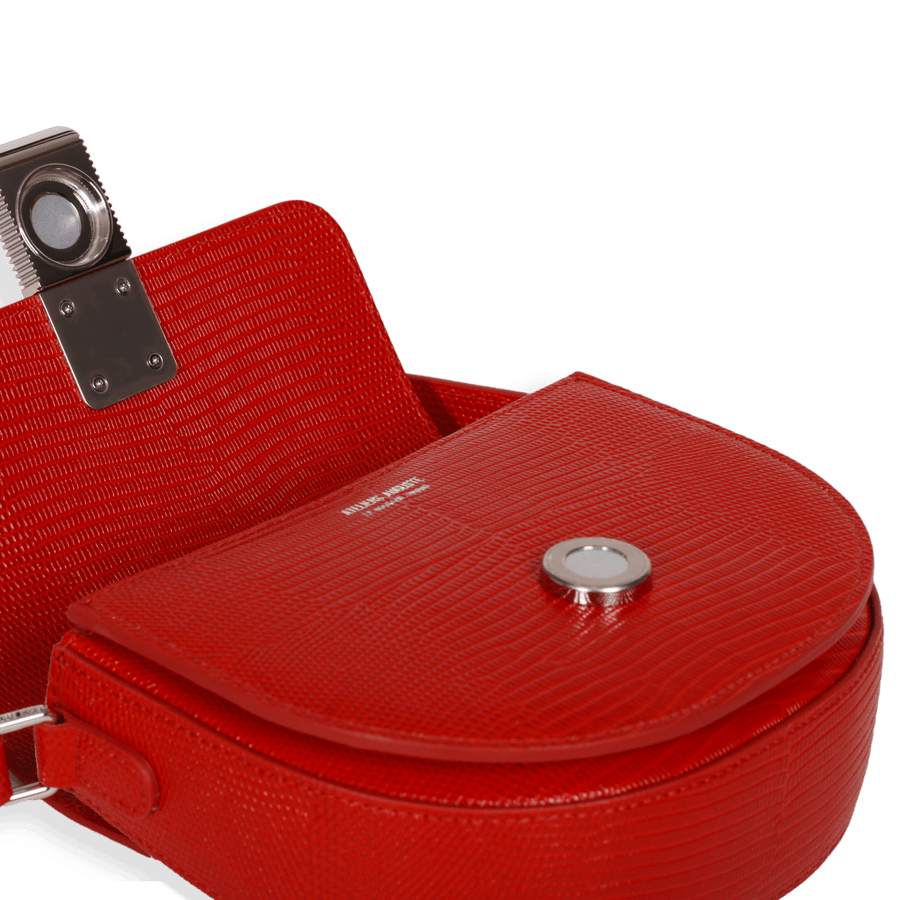 Mini Sully Silver Edition - Cuir Embossé Lézard Rouge Ateliers Auguste