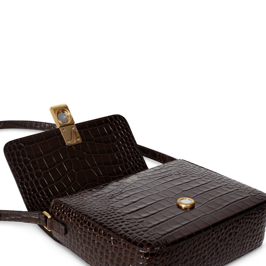 Monceau Gold Edition - Cuir Embossé Croco Chocolat Ateliers Auguste