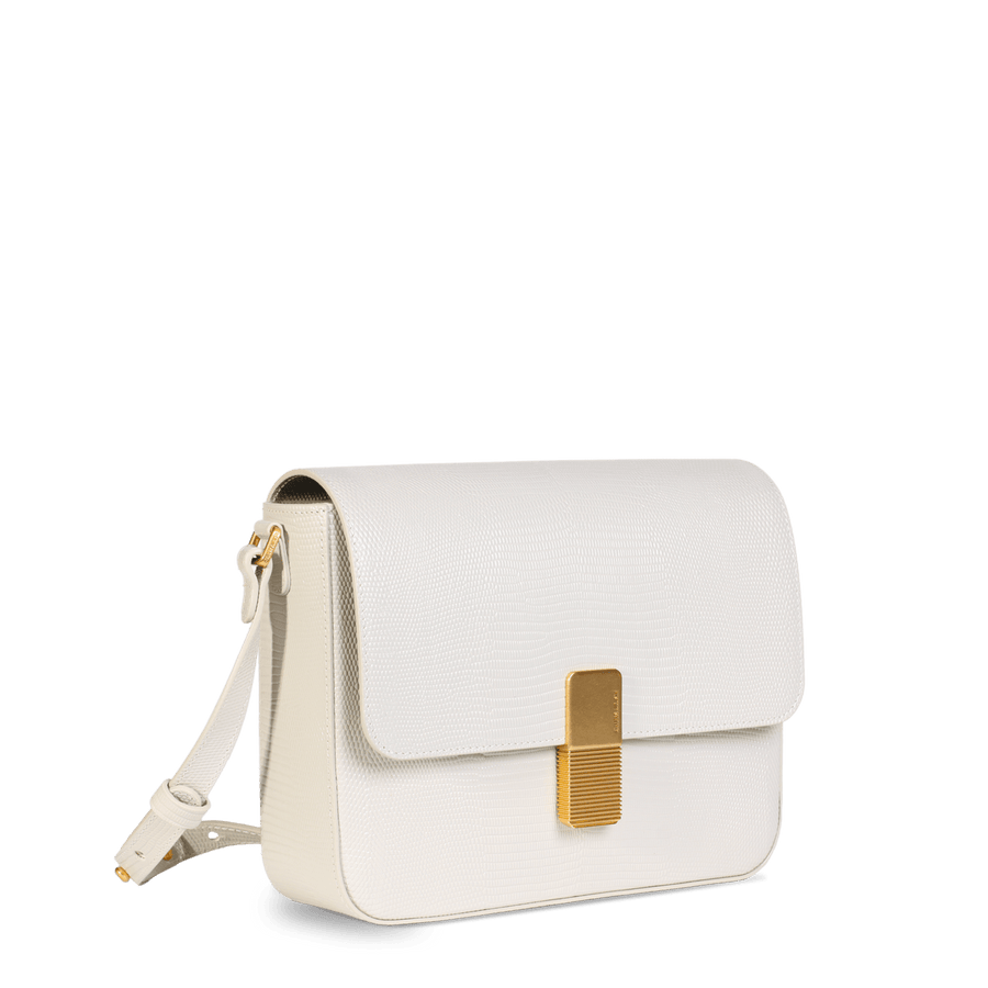 Monceau Gold Edition - Cuir Embossé Lézard Blanc Cassé Ateliers Auguste