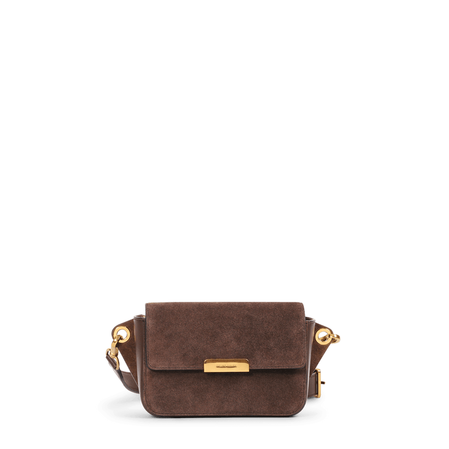 Roquette Belt Bag - Chocolate Suede Leather – Ateliers Auguste