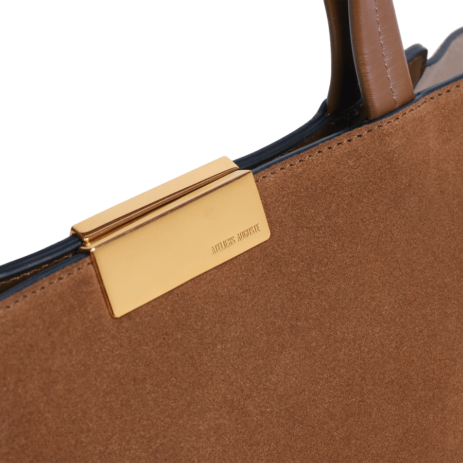 Sévigné Tote - キャメル色のベルベットレザー - Ateliers Auguste