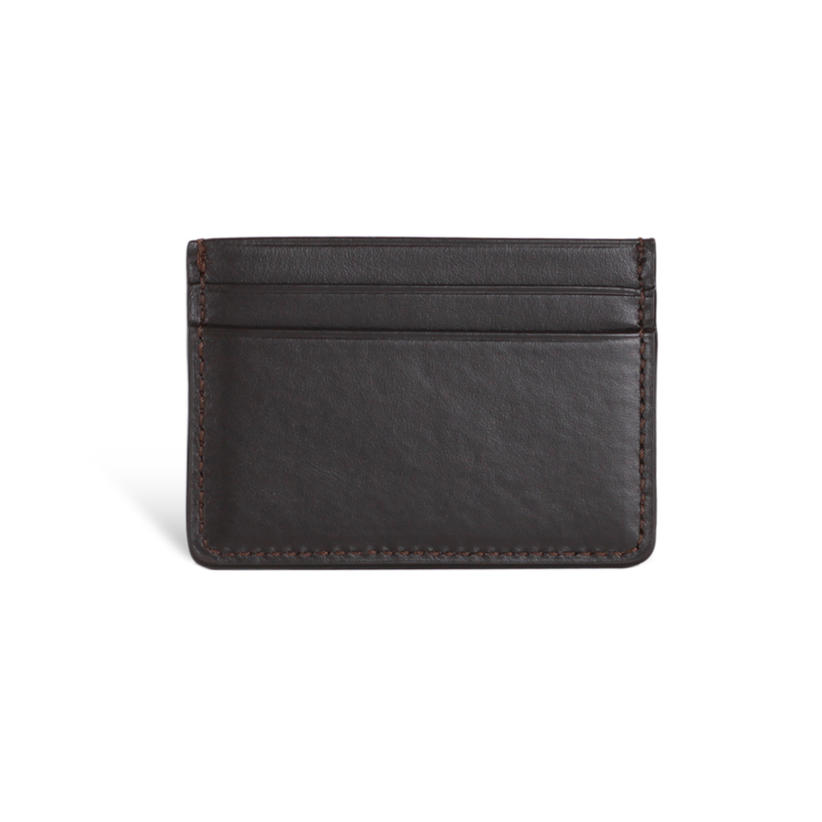 Porte cartes Bouloi - Cuir Lisse Marron Ateliers Auguste