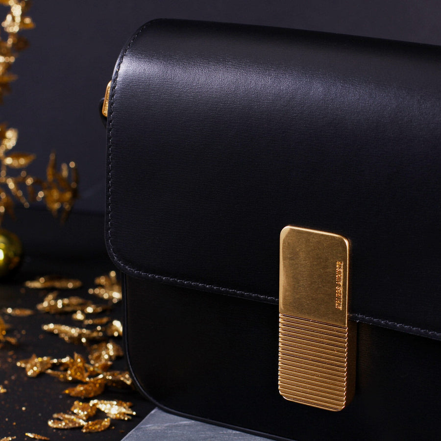 Mini Monceau Gold Edition - Black Box Leather