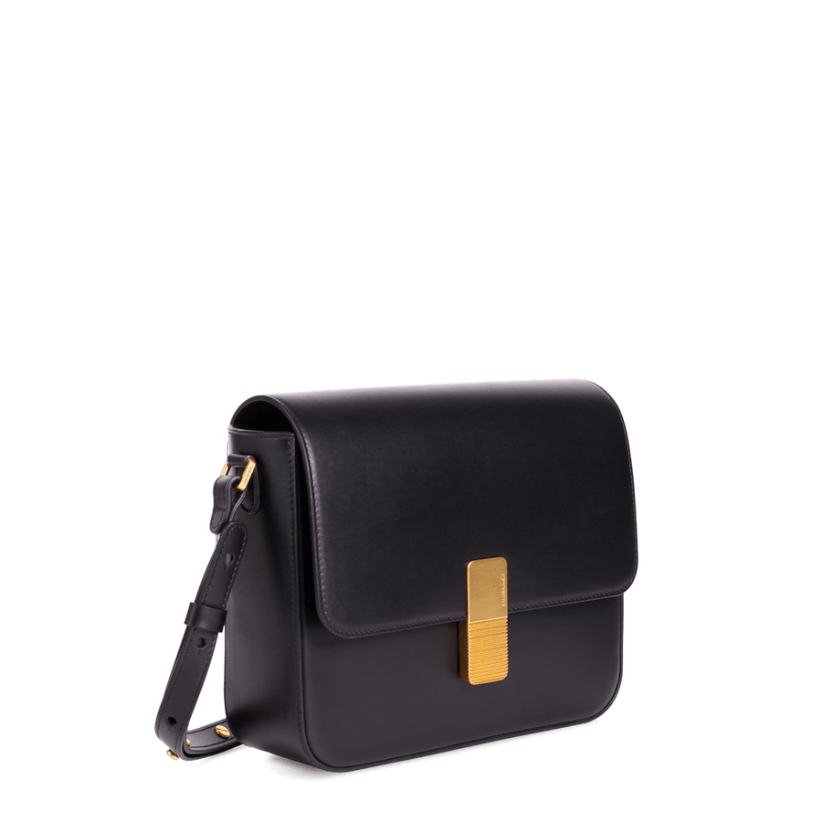 Mini Monceau Crossbody Gold Edition - Black Box Leather with