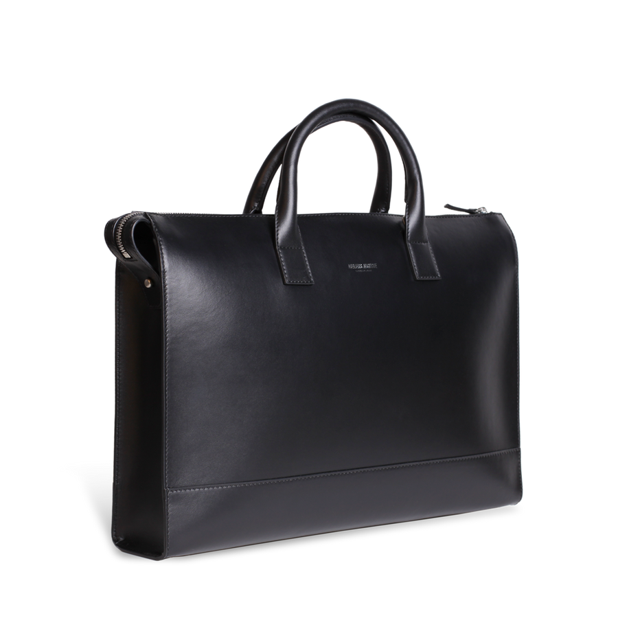Porte Documents Suffren - Cuir Lisse Noir Ateliers Auguste