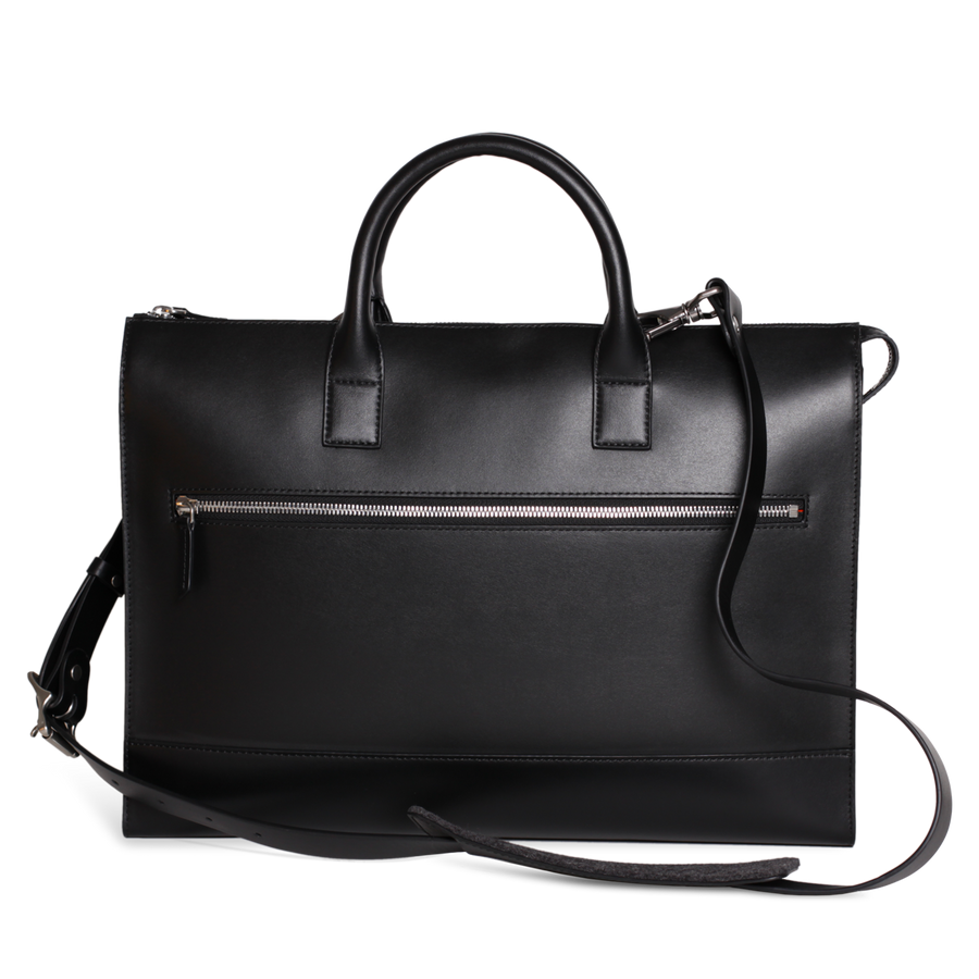 Porte Documents Suffren - Cuir Lisse Noir Ateliers Auguste