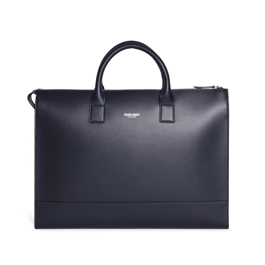 Porte Documents Suffren - Cuir Lisse Marine Ateliers Auguste
