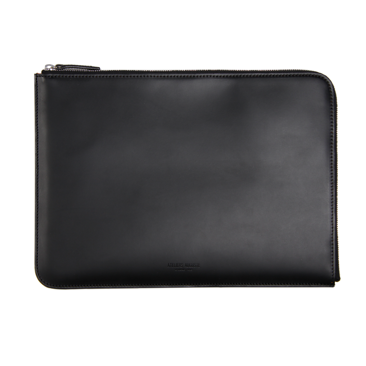 Trévis Laptop Sleeve - Black Smooth Leather – Ateliers Auguste