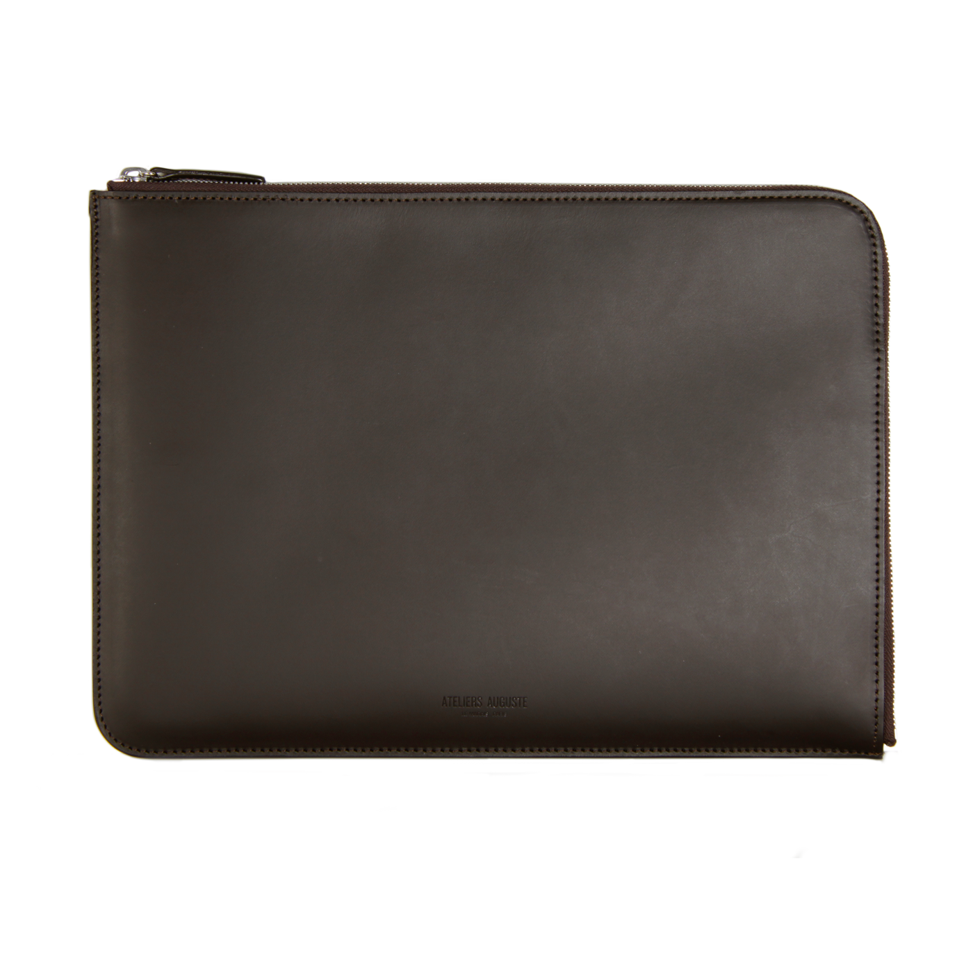 Trévis Laptop Sleeve - Dark Brown Smooth Leather – Ateliers Auguste