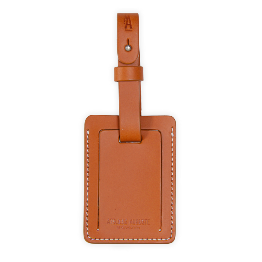 étiquette bagage Voltaire - Cuir Lisse Camel Ateliers Auguste